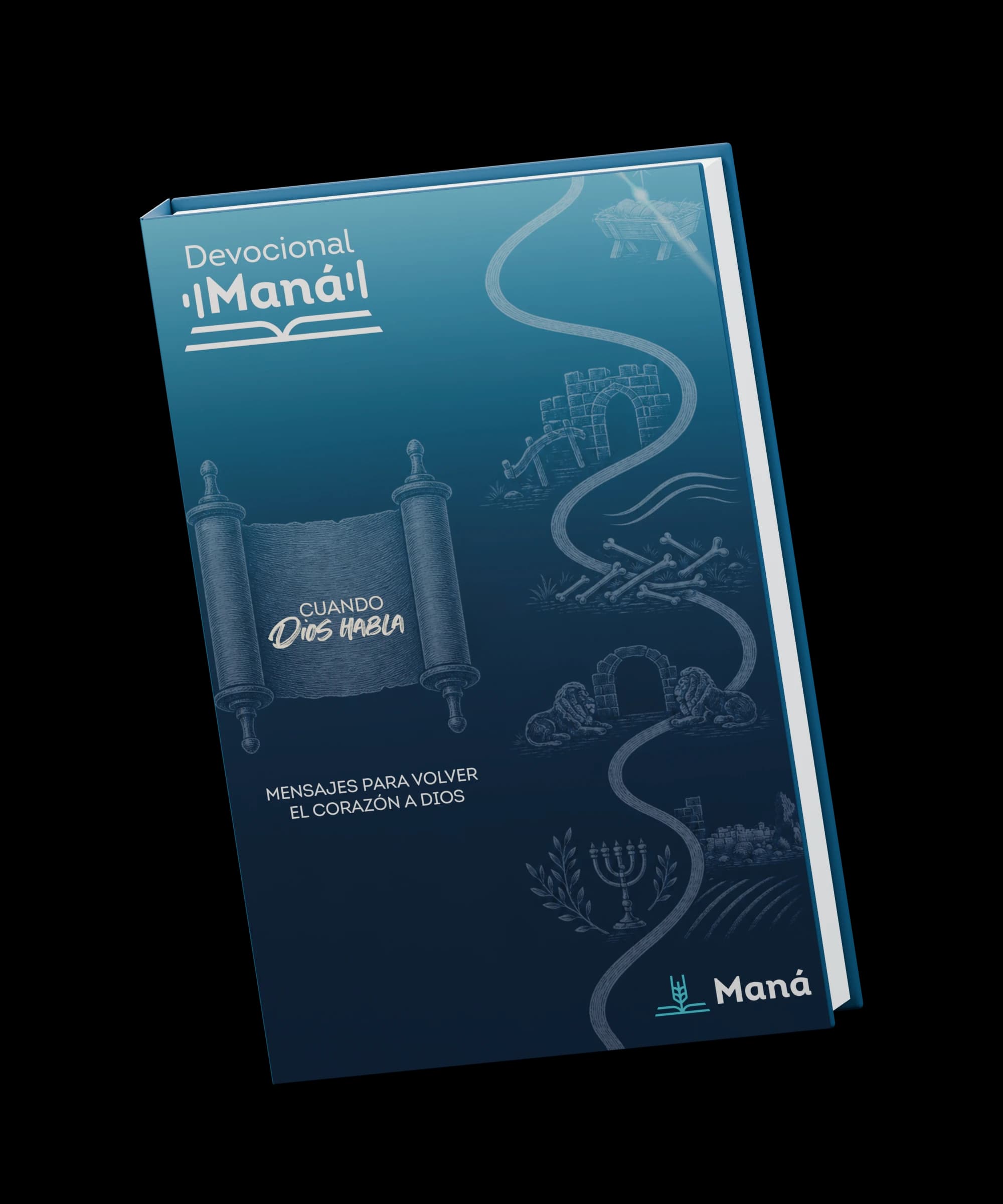 The actual Agenda Devocional Maná 2027 cover, presented as a complete 3D book