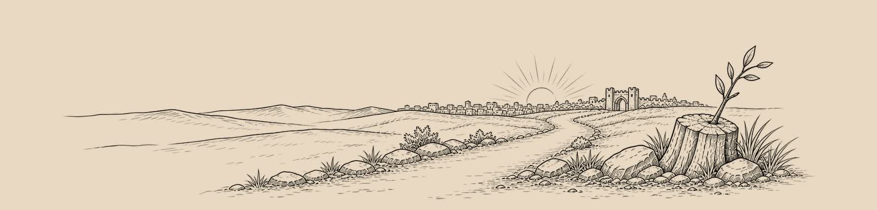 Dibujo original de líneas del paisaje del separador del mes uno de la Agenda