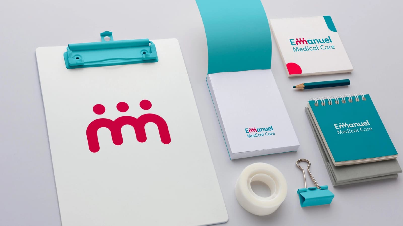Emmanuel Medical Care stationery mockup