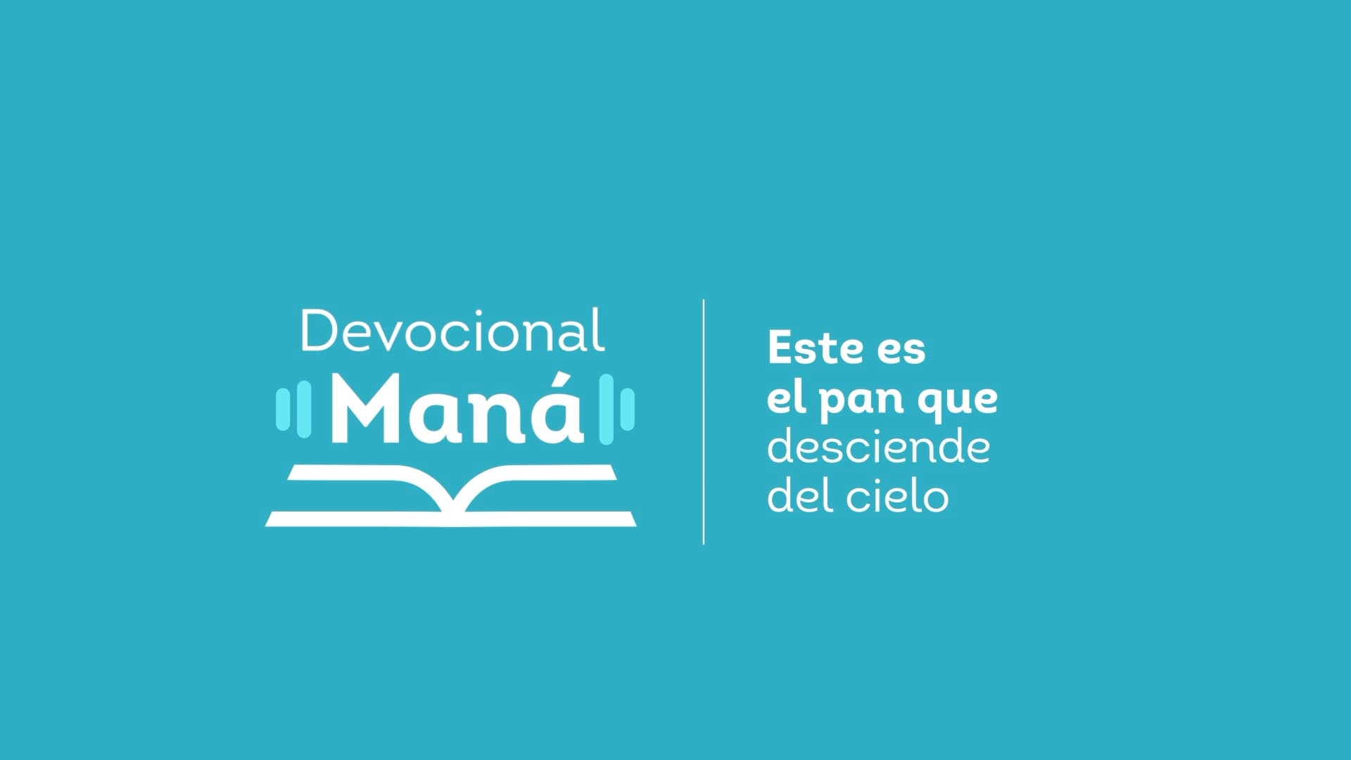Devocional Maná book mark, audio-wave marks and motto on turquoise
